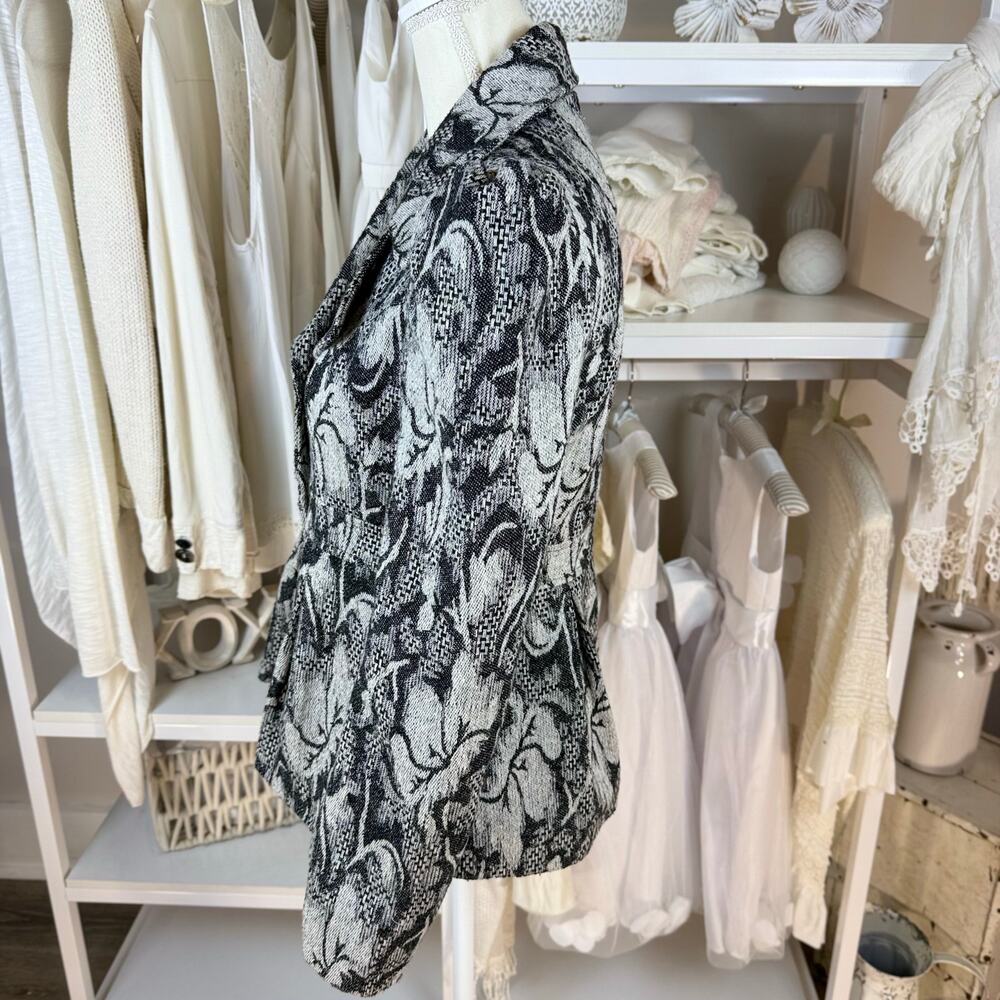 Jack sz. Small black & gray blazer puff sleeves, Edwardian, classic, mature 4382 - Picture 5 of 8